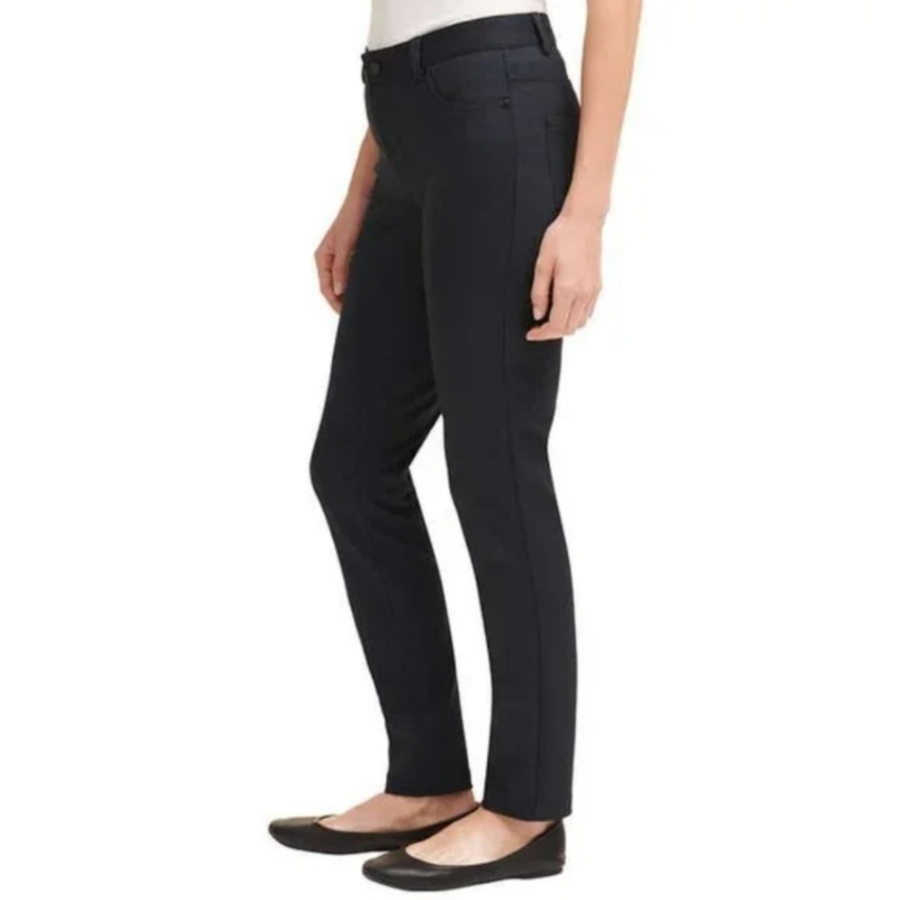 Karl Lagerfeld Navy Pants Women's Size 8 Houndstooth Pattern Stretchy Work